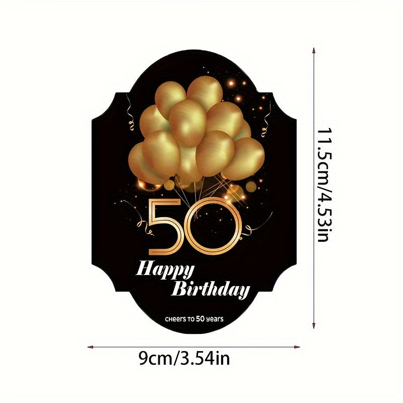 8pcs 50th Birthday Wine Bottle Labels for Champagne and Sparkling Wine