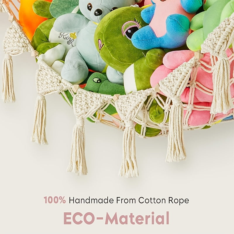 Boho Stuffed Animal Storage Net for Large and Small Toys
