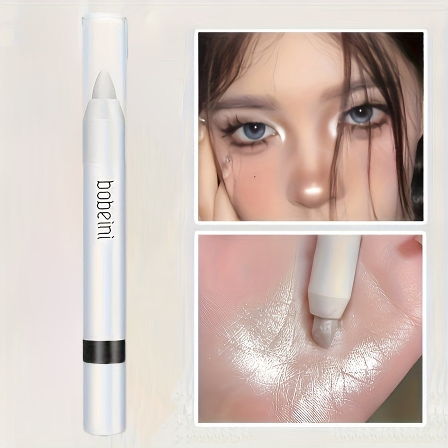 Women Pearl White Glitter Eye Highlighter Pen Brightener Stick