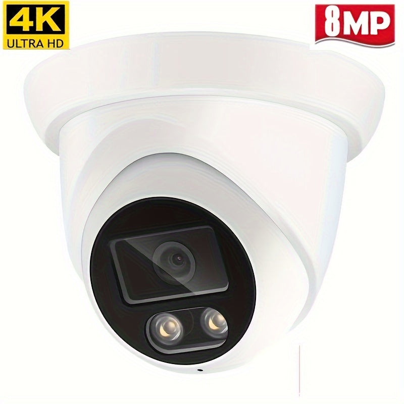 4K Dome Kamera Ichki Tashqi Audio Kechqurun Ko‘rish 2.8mm POE H.265 Kuzatuv