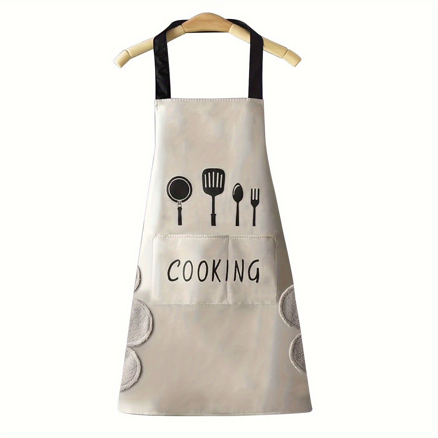 Large Waterproof PVC Cooking and Baking Apron for Women with Wipe Pockets