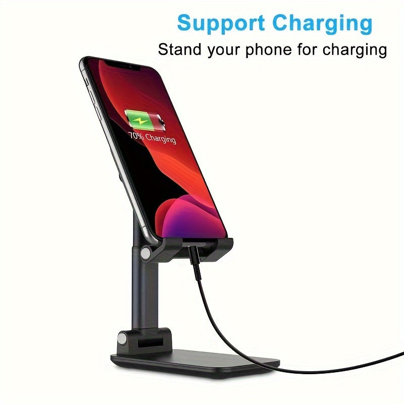 Adjustable Foldable Phone Stand for 10.16-20.32cm Devices with Height and Angle Adjustment