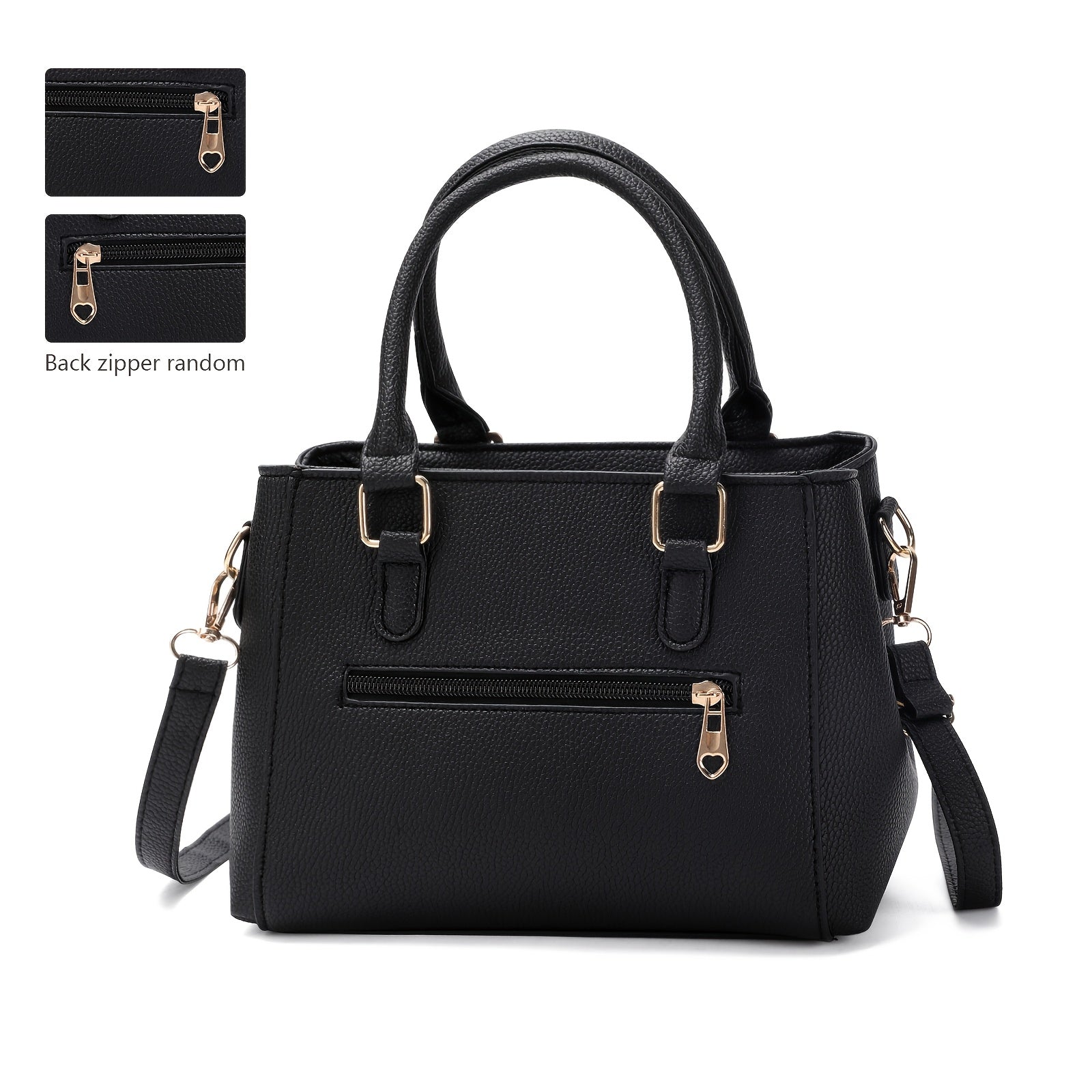 Katta qora to'plam, sozlanadigan yelka tasmasi bilan, minimalist dizayn, kundalik foydalanish yoki 14-fevral sovg'asi sifatida ideal.