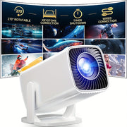 Mini proyector 3D con soporte giratorio, compatible con HDMI USB AV para hogar y oficina