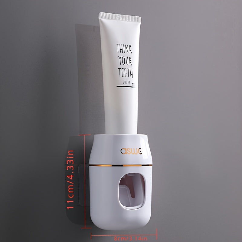 Automatic Wall-Mounted Toothpaste Dispenser with Tube Squeezer No Electricity Lightweight