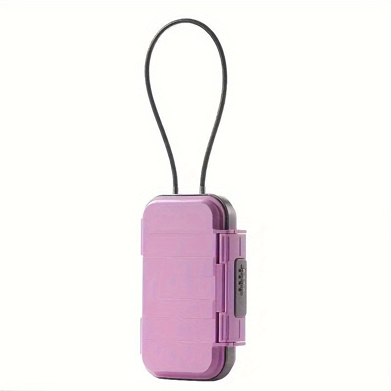 Waterproof Combination Lock Safe Box with Detachable Chain for Travel Outdoor Use Large Capacity Key Storage
