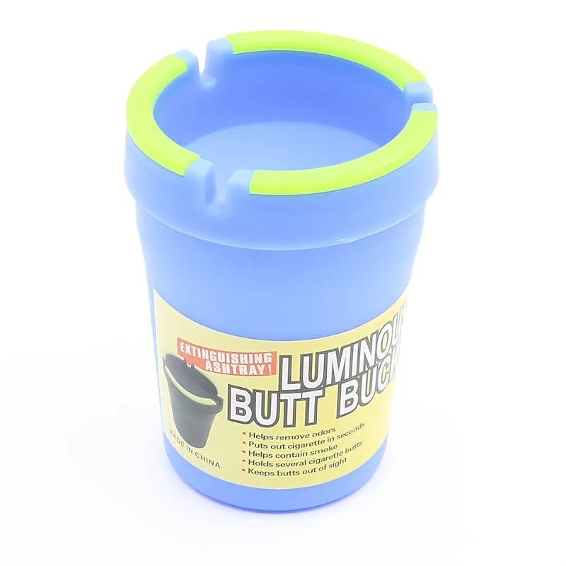 Glow-in-the-Dark Double-Layer Plastic Ashtray for Car and Home, Neon Colors