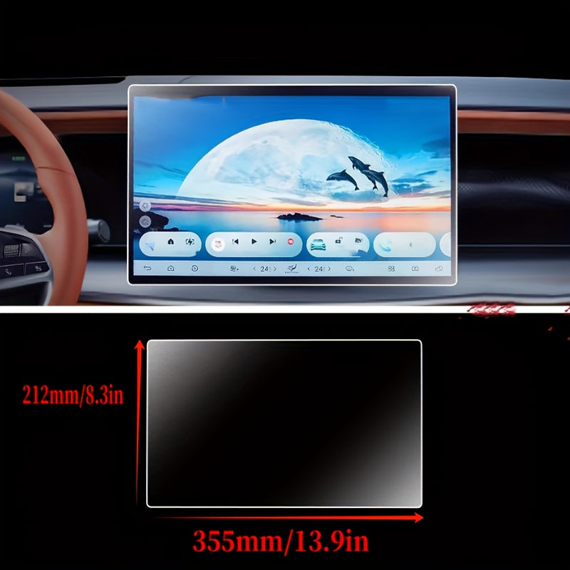 Protector de pantalla de vidrio templado de 2 piezas para sistema de infoentretenimiento de coche de 15.6 pulgadas