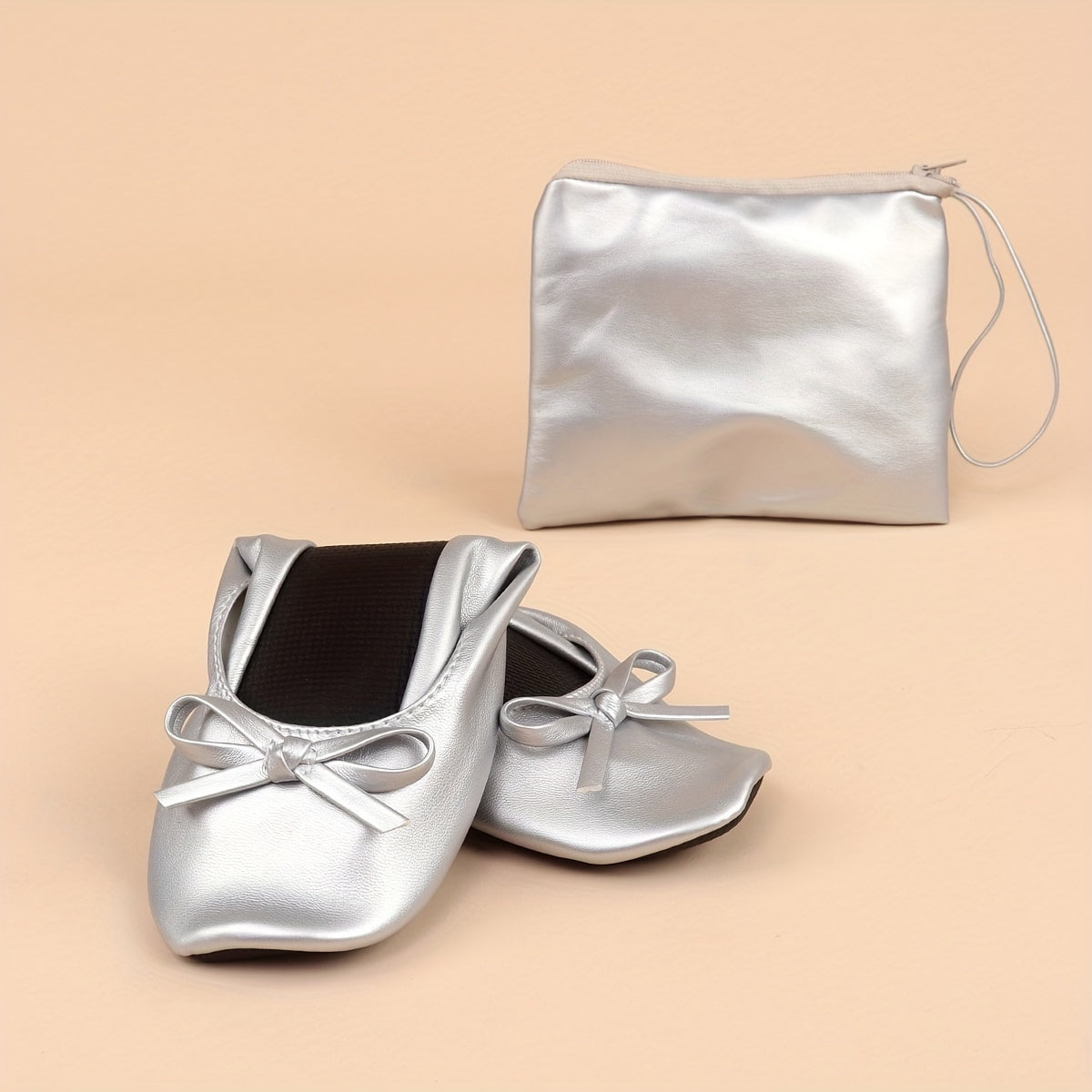 Женские мягкие черные складные повседневные танцевальные туфли