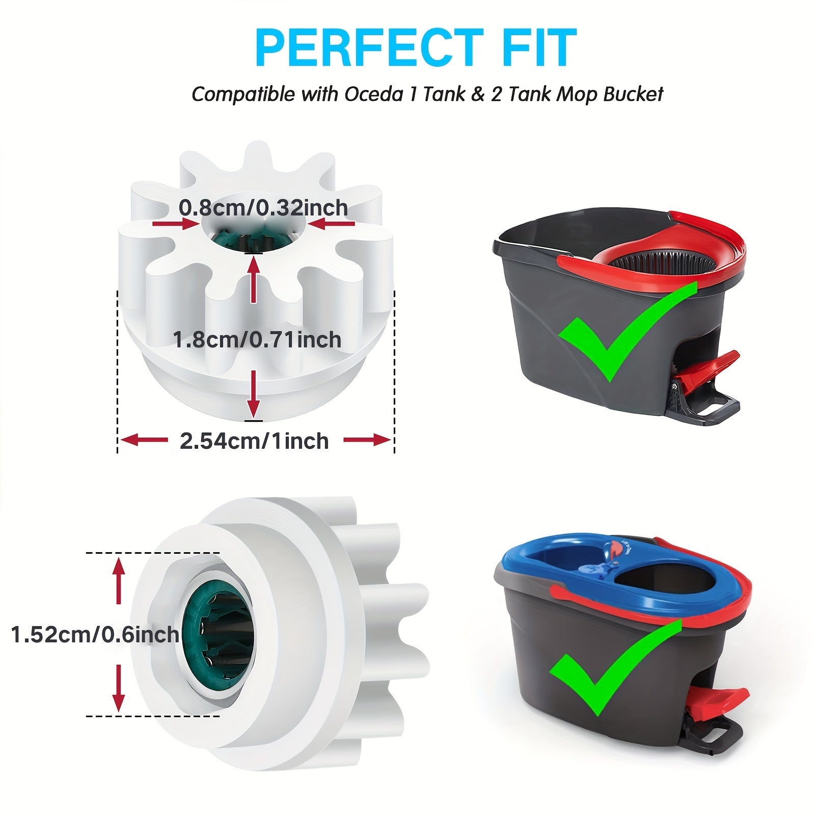 Повышайте качество уборки с помощью 2 шт. Easy-to-Use Broom Rotary Replacement от Home Times. Эта замена оснащена односторонним сцеплением и совместима с ведрами для швабры O-Cedar и Vilida. Идеально подходит для использования в спальне, кухне, гостиной.