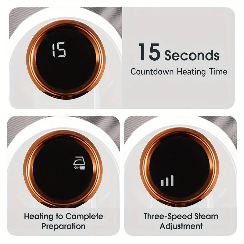 2-in-1 Handheld Garment Steamer Iron 1050W Large Soleplate LED Display