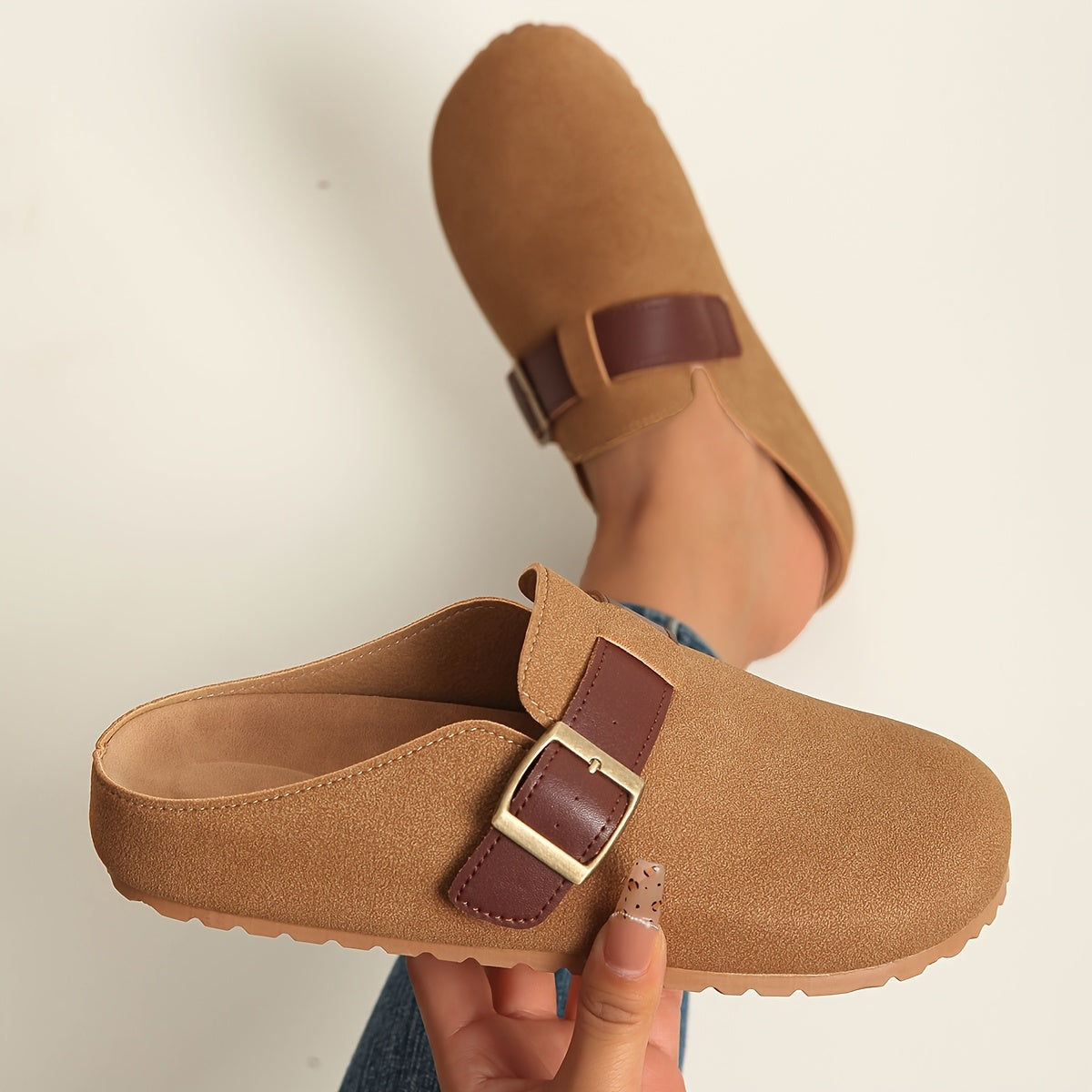 Women's Plus Size Mules Soft Sole Slip-On Casual Work Shoes