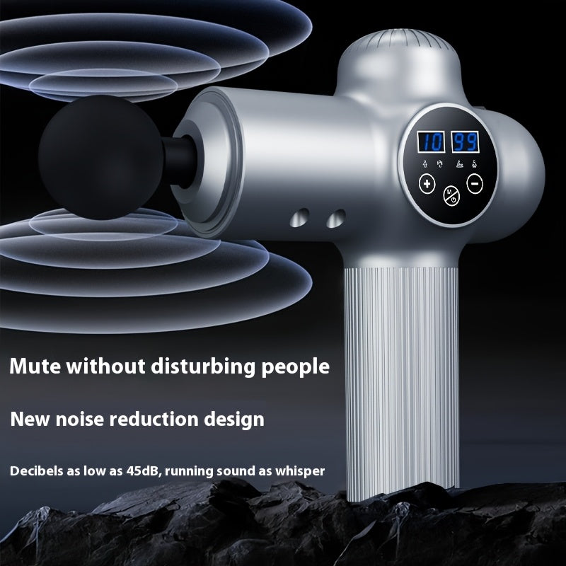 Массажная пушка для всего тела с перезаряжаемой литиевой батареей и зарядкой через USB