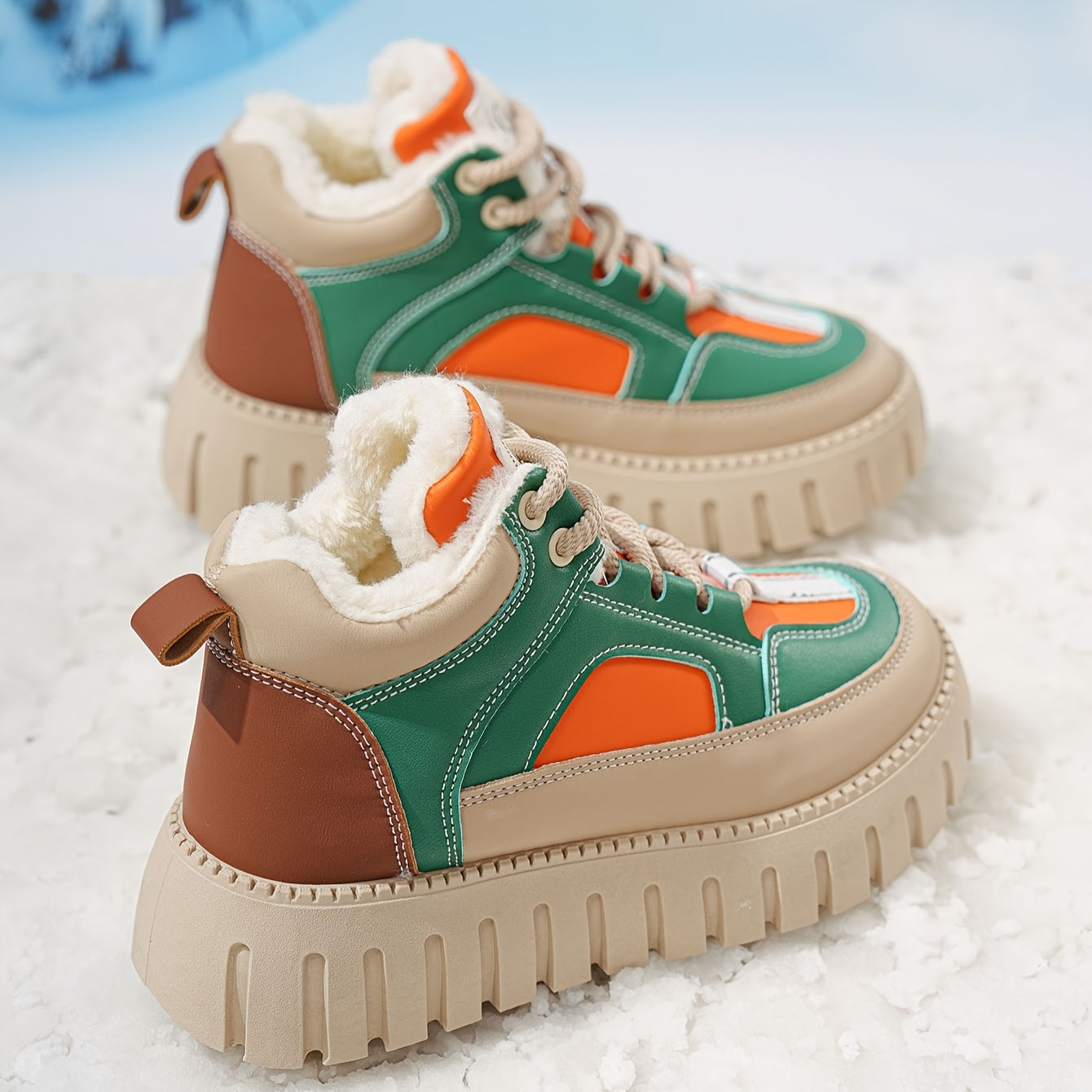 Women’s Winter Snow Boots with Thick Platform Non-Slip Rubber Sole