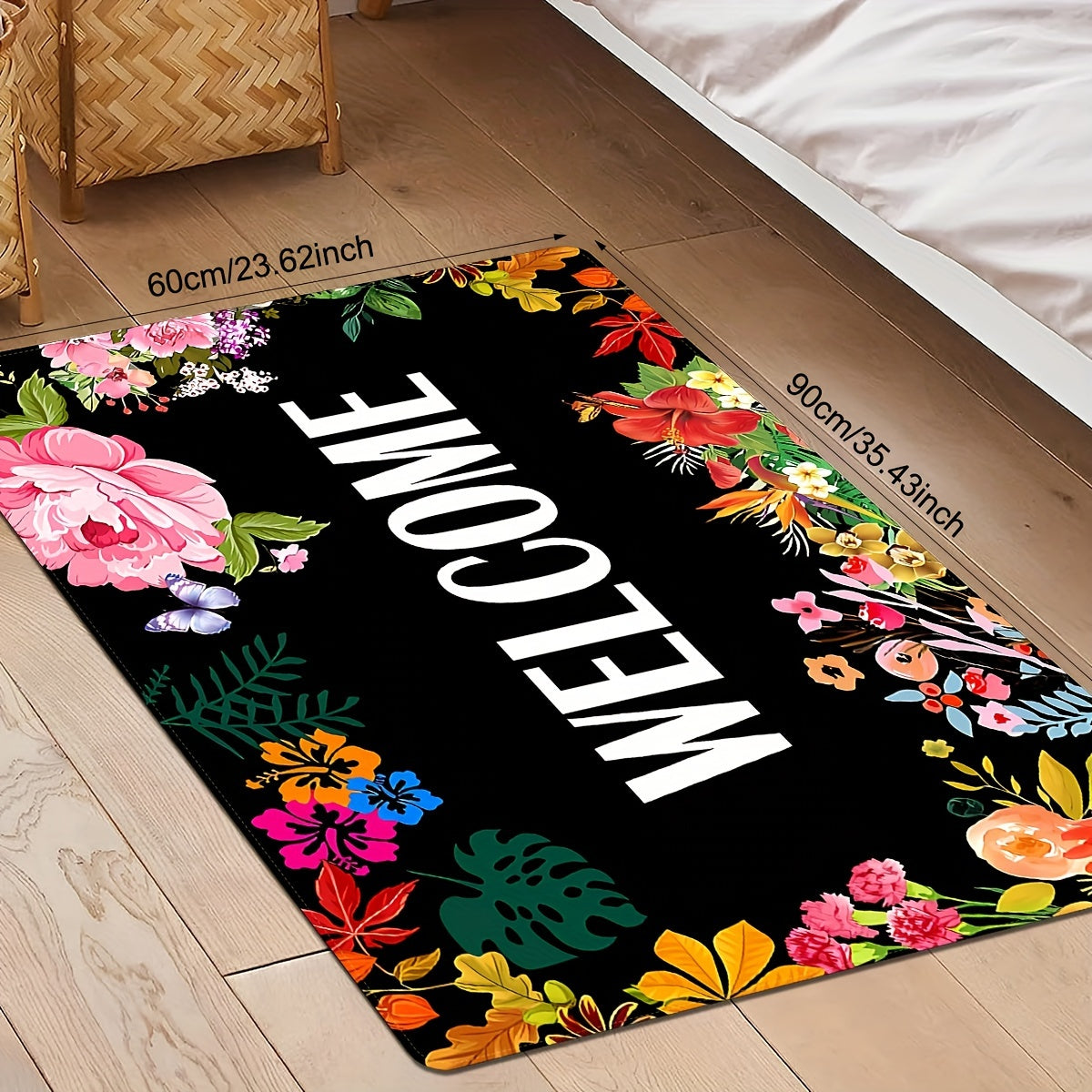 Цветочный коврик для прихожей - современный, низкопрофильный, забавный коврик, нескользящий коврик для использования в помещении и на улице - идеально подходит для кухни фермерского дома, патио, входа в ванную комнату