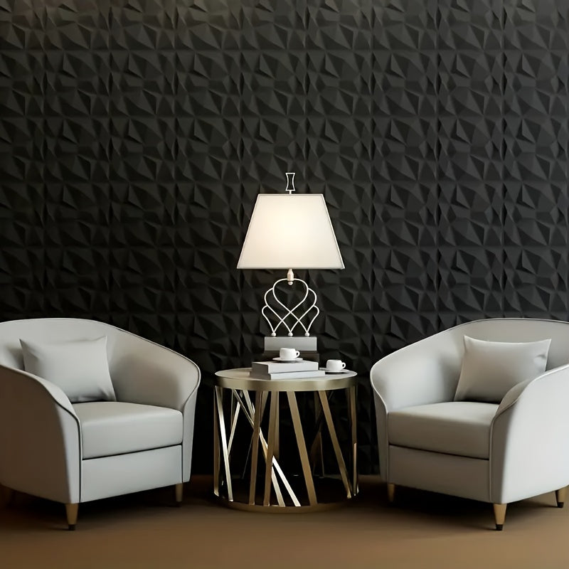 10 Pieces 30x30cm 3D PVC Wall Panels with Diamond Texture Water Flame Resistant Easy to Clean for Living Room Bedroom Decor