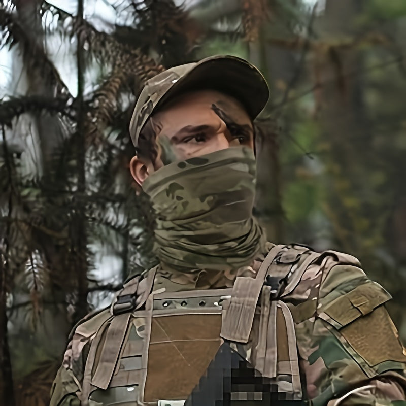 Camouflage Baseball Cap with Cooling Neck Gaiter UV Protection for Men Women Outdoor Activities