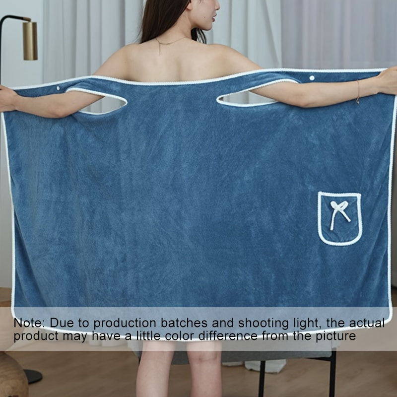 Women's Coral Fleece Wearable Bath Towel Wrap Lightweight Modern Style for Spa Pool Gym Travel Home