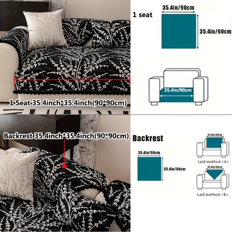 Chenille Jacquard Sofa Cover Non-slip Anti-Cat Scratch All-Season Furniture Protector