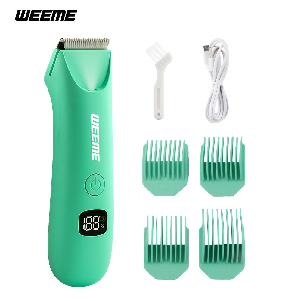 Cortapelos para hombres con cuchillas de cerámica, recargable por USB, batería de litio de 600mAh, cuidado completo del cuerpo