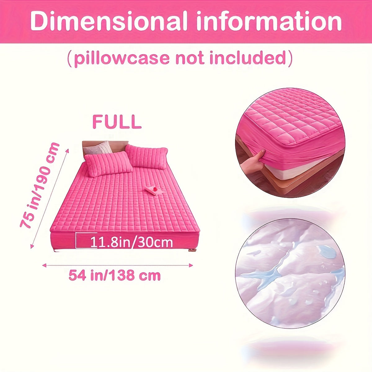 Light Gray Quilted Waterproof Fitted Sheet Breathable Polyester Deep Pockets Easy Care