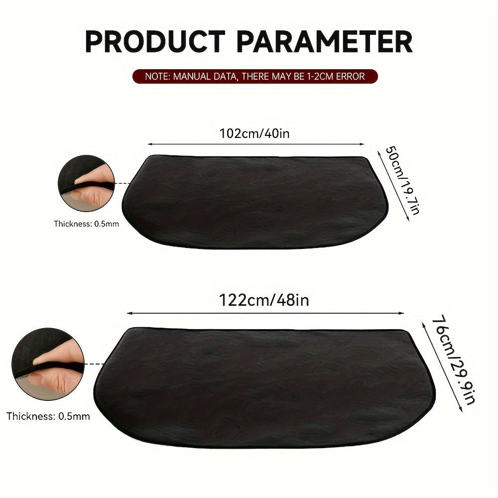 Огнестойкая подложка с большими закругленными углами для дровяных печей и каминов, рассчитанная на высокие температуры, идеально подходит для использования в домашнем хозяйстве.