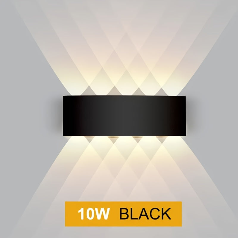 Aplique de pared LED para exteriores con luz cálida, montaje semi empotrado, plástico