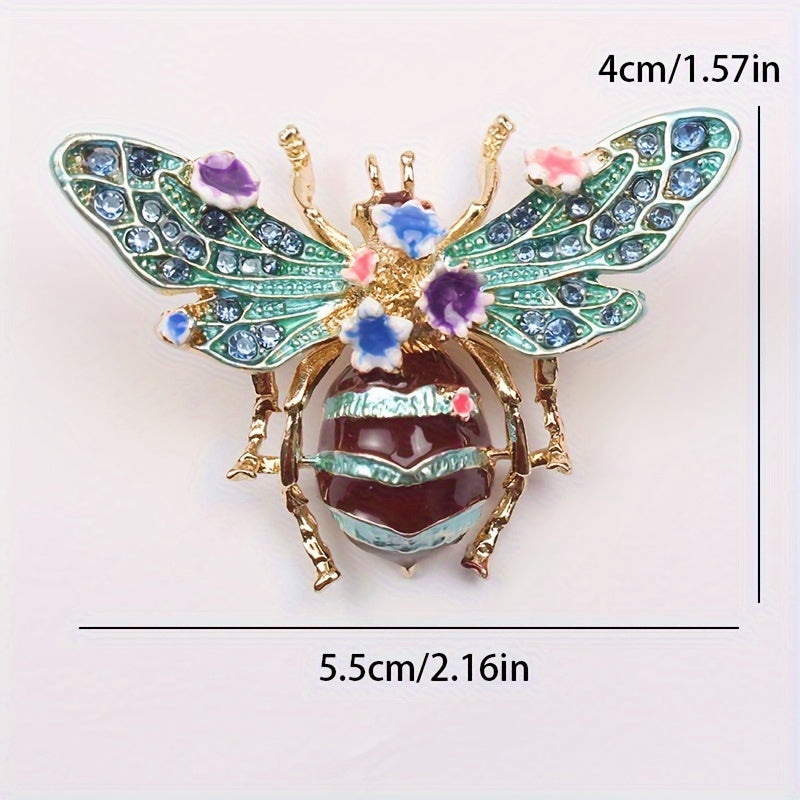 Bee Brooch Rhinestones Unique Shape Vintage Style Lapel Pin for Scarves and Fashion