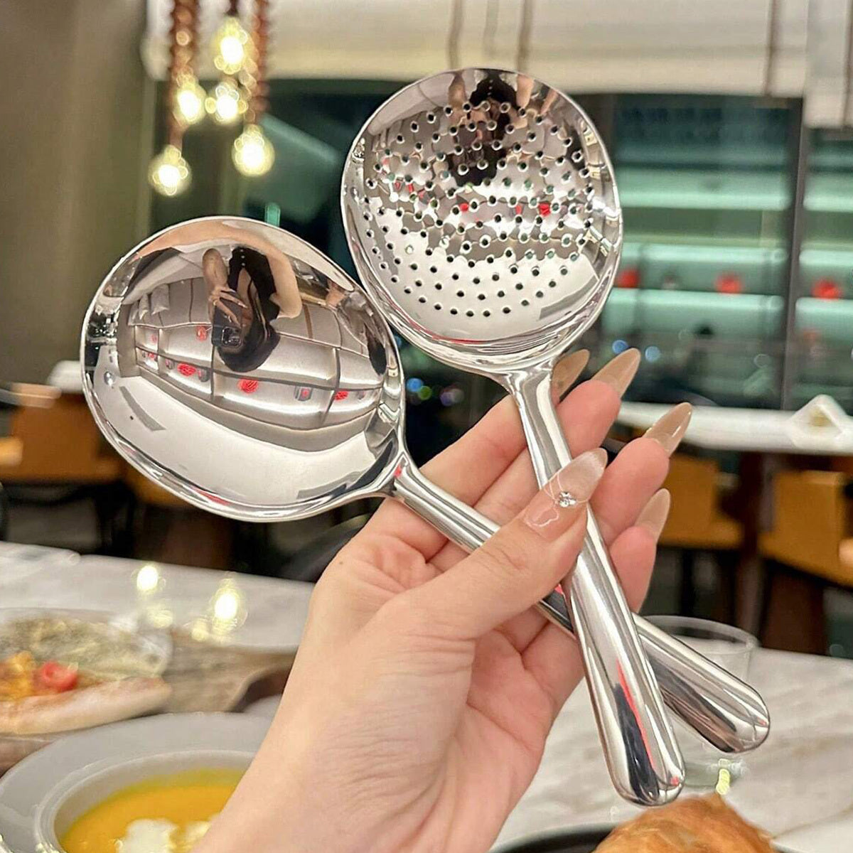Large Stainless Steel Buffet Spoon for Parties and Banquets Dishwasher Safe