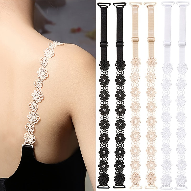Adjustable Lace Flower Underwear Straps for Women Seamless Lingerie Accessories