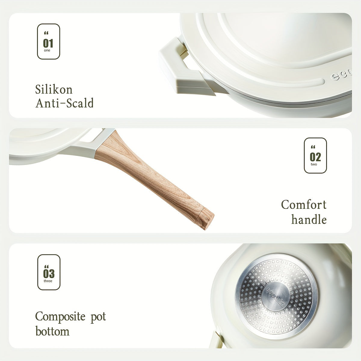 Brazera de aluminio con tapa 28cm, sartén de cerámica antiadherente para estufa