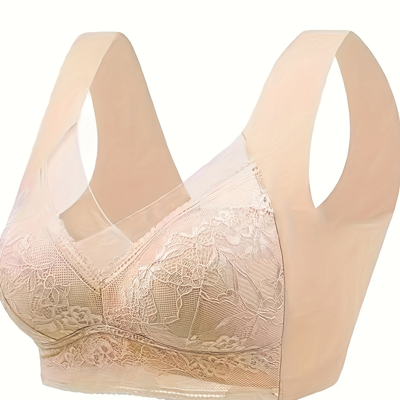 Women's Seamless One-Piece Bra with No Rims, Back Support, and Breast Binding