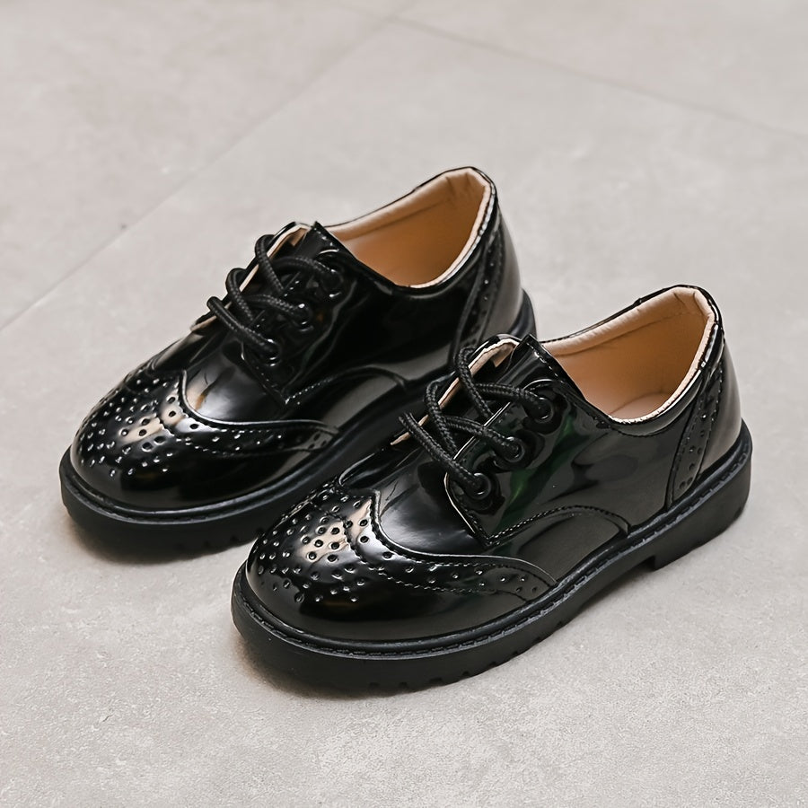 Boys Oxford Shoes Solid Color Non-Slip Dress Shoes for School Weddings and Parties