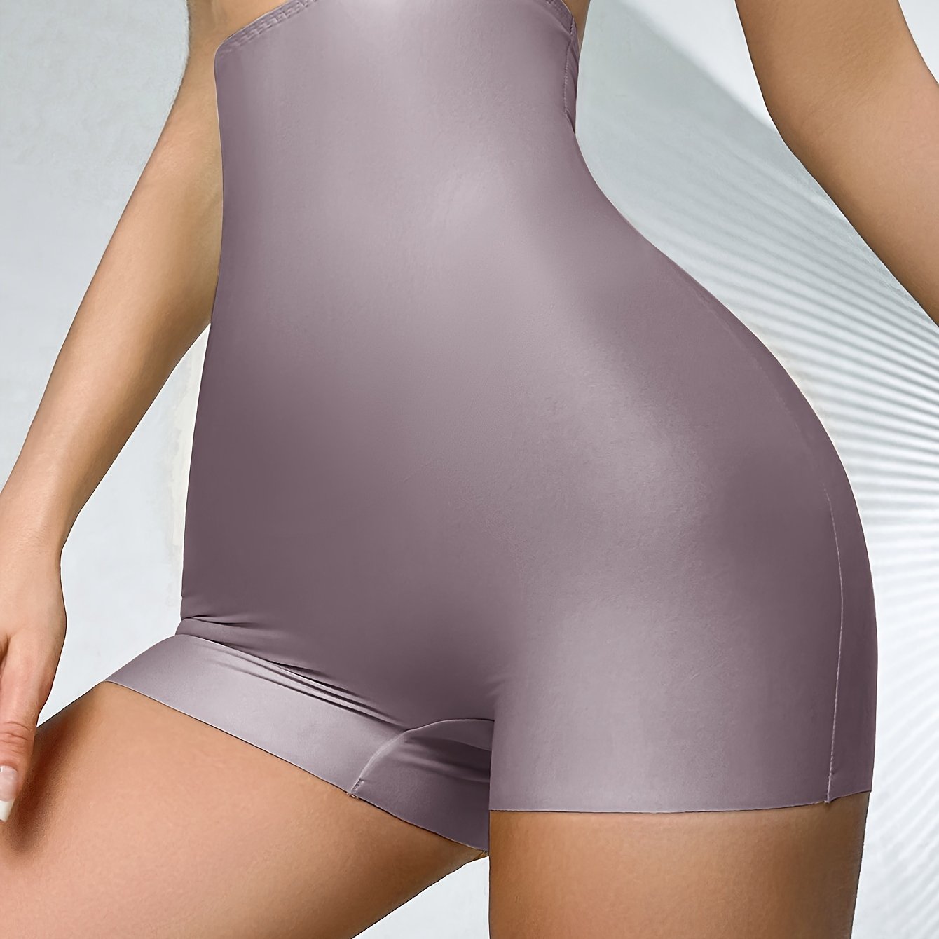 High-Waisted Sports Shorts Knit Fabric Shaping Lifting Slimming Tummy Control