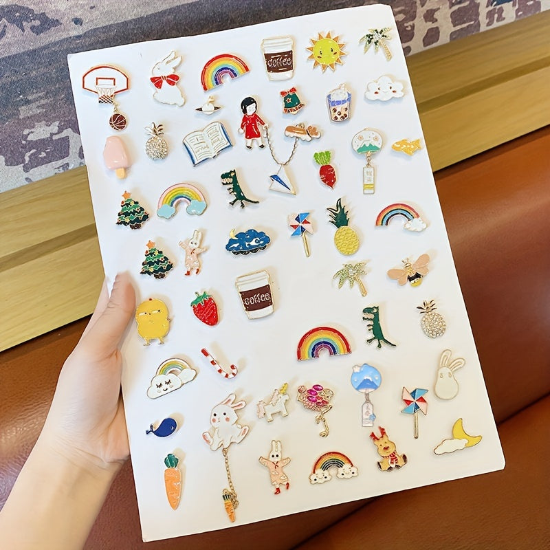 Juego de 10 o 20 encantadores pins de esmalte, broches de aleación, joyería para ropa y sombreros