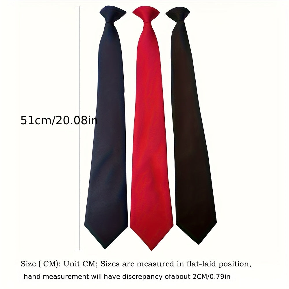 Qora erkaklar uchun sozlanadigan oldindan bog‘langan galstuk to‘plami, to‘qilgan kliplar bilan, to‘ylar, ofis, maktab formasi uchun