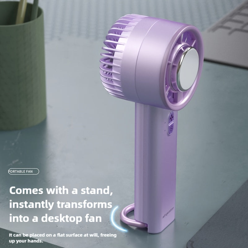 Portable Handheld Fan with Semiconductor Cooling Plate USB Rechargeable Quiet Indoor Outdoor Use