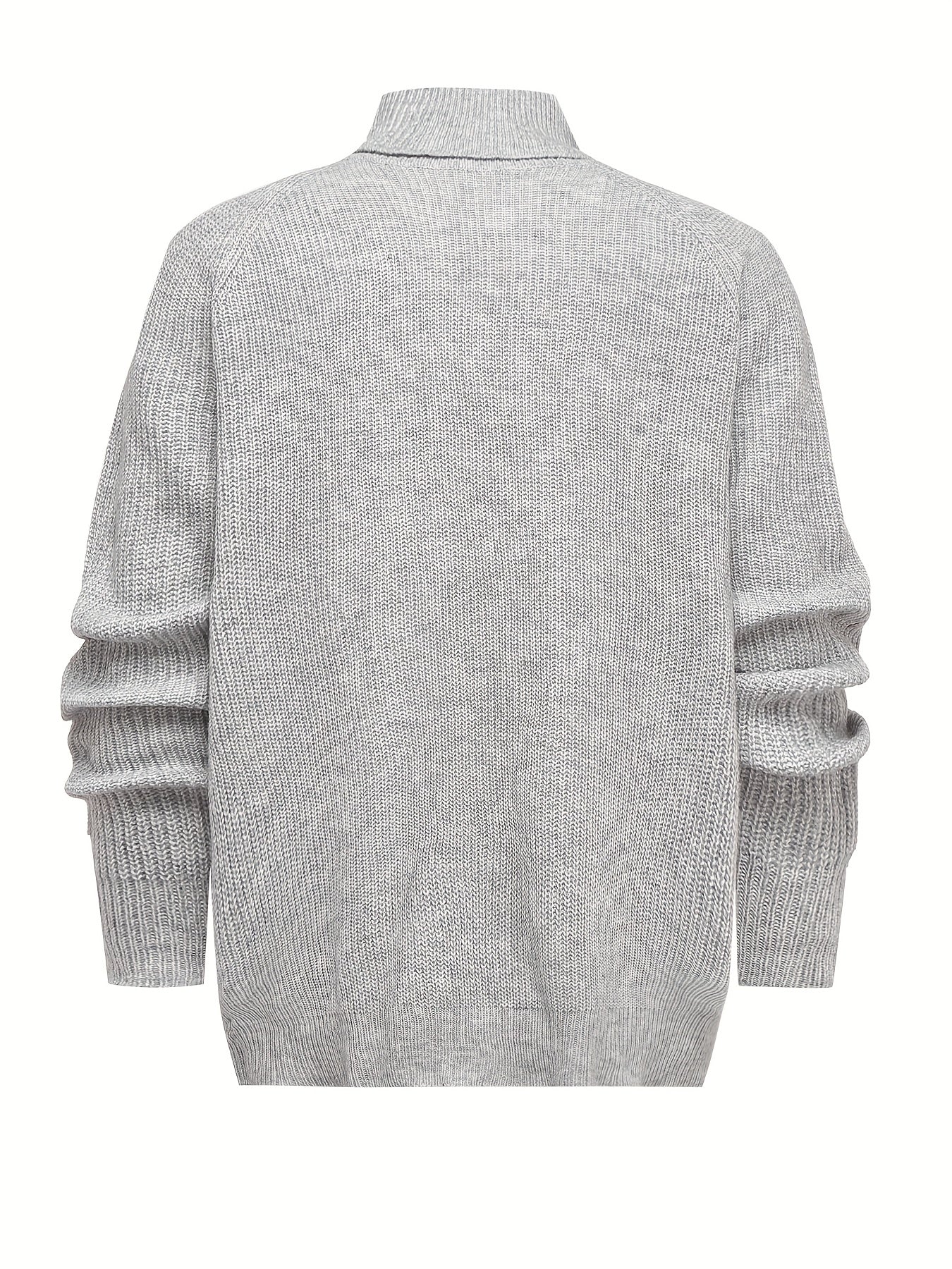 Мужской свитер с высоким воротником, длинный рукав, полиэстер, однотонный, осень-зима, плюс сайз