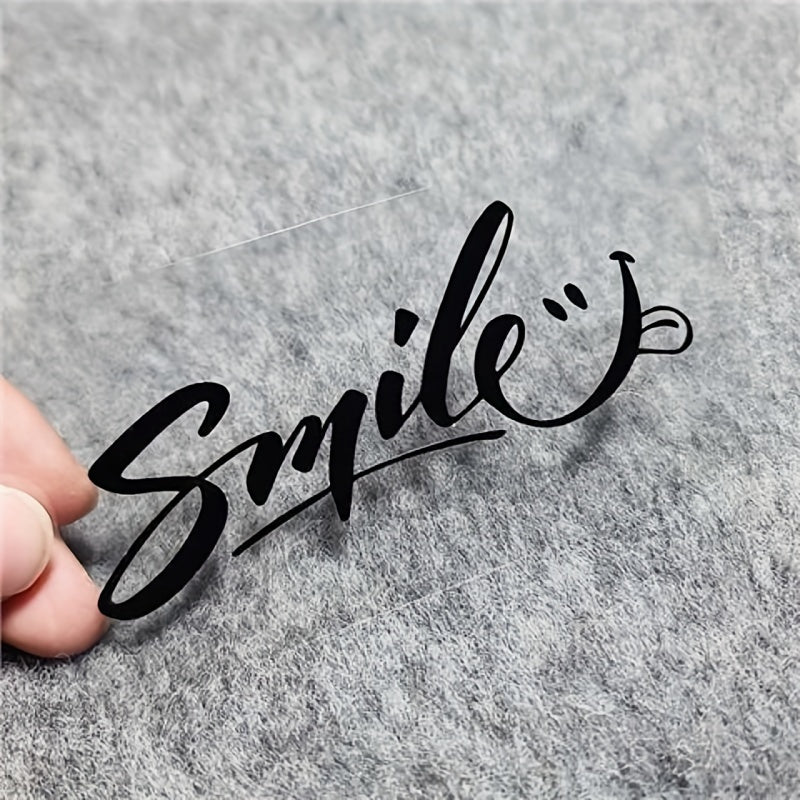English Letter Smile Face Car Sticker Waterproof Motorcycle Body Decor