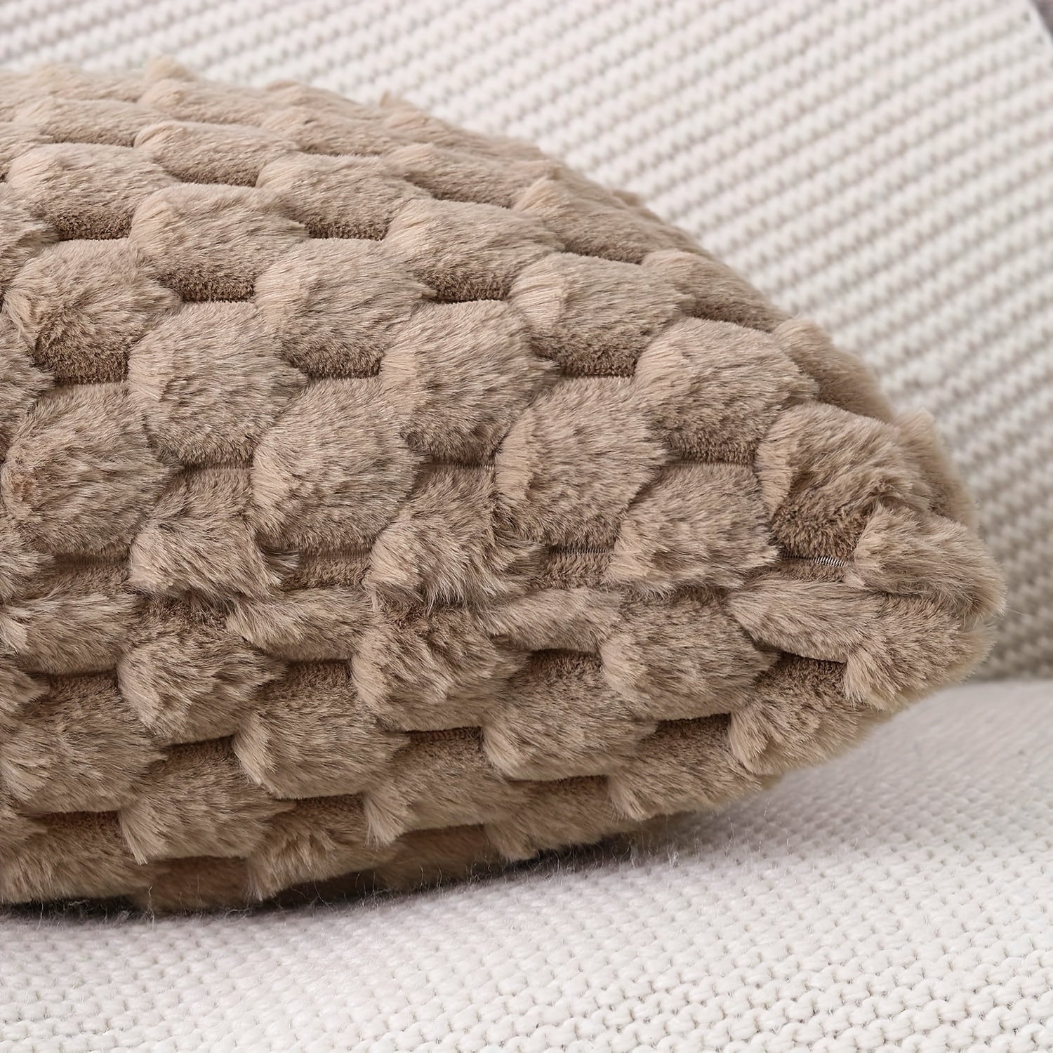 2-набор мягких подушек из искусственного меха с застежкой-молнией, машинная стирка и универсальные для домашнего декора или подарков на Рождество.