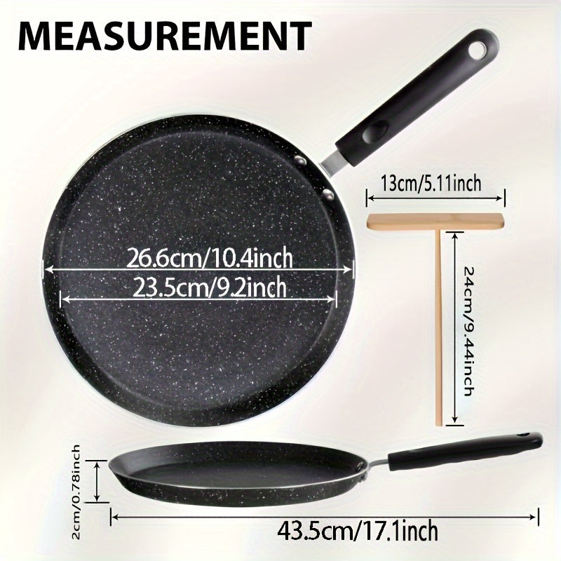 Sartén de aluminio antiadherente para crepes de 10.5 pulgadas con difusor para panqueques, huevos, tortillas