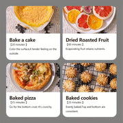 Katta hajmli ko'p funktsiyali uy oshxona airfryeri, kam yog' va yog'li, issiq havo aylanishi, aqlli tegish nazorati, o'chirish xavfsizlik funksiyasi, katta ko'rish oynasi, ikki qatlamli issiqlikka chidamli.