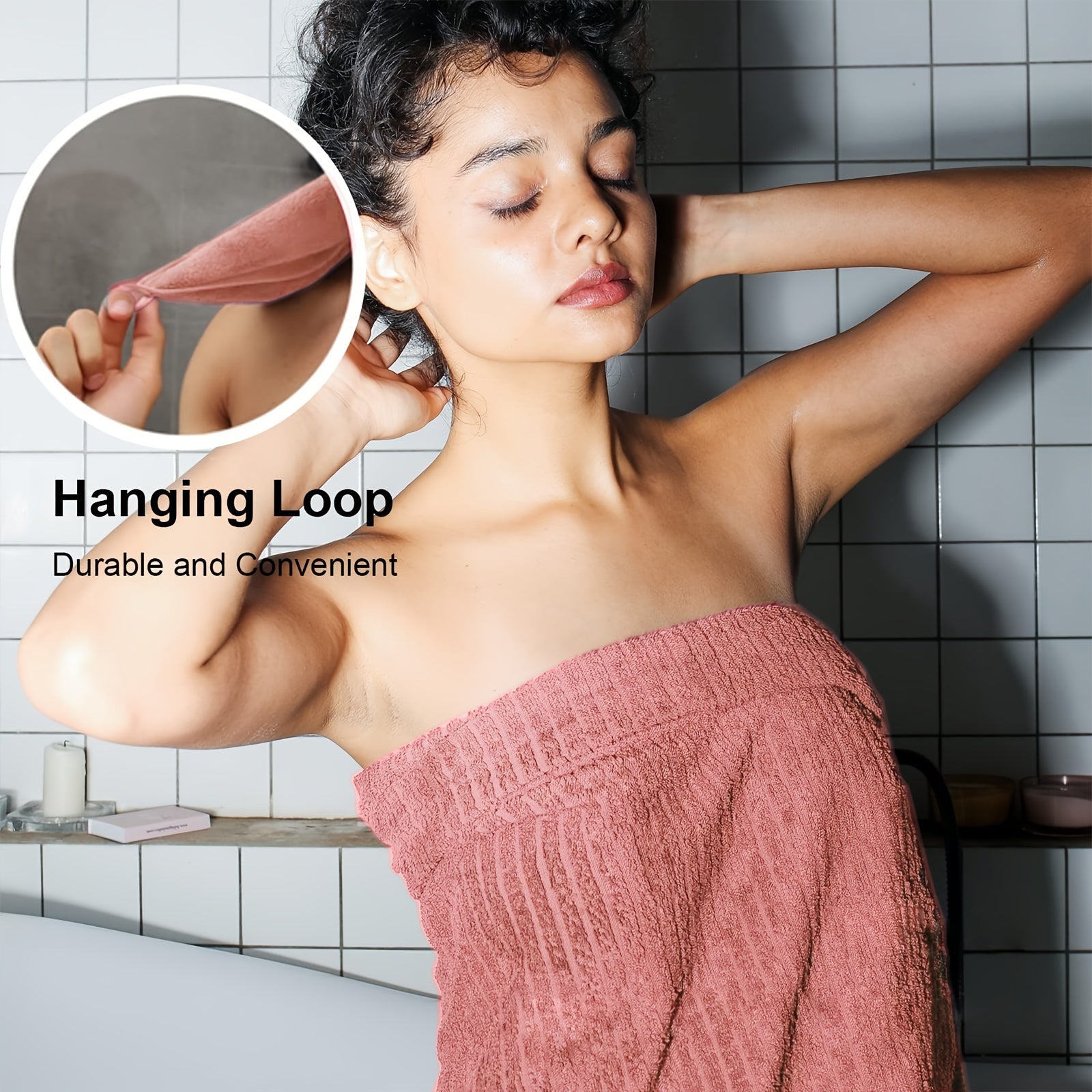 Mikrofiber sochiq to'plami 2 ta hammom varaqasi va 6 ta hammom sochiqdan iborat, kulrang, pushti va ko'k chiziqlar bilan. Tez quriydigan va yuqori darajada namni so'radigan, dush, plyaj, spa va sport zalida foydalanish uchun.