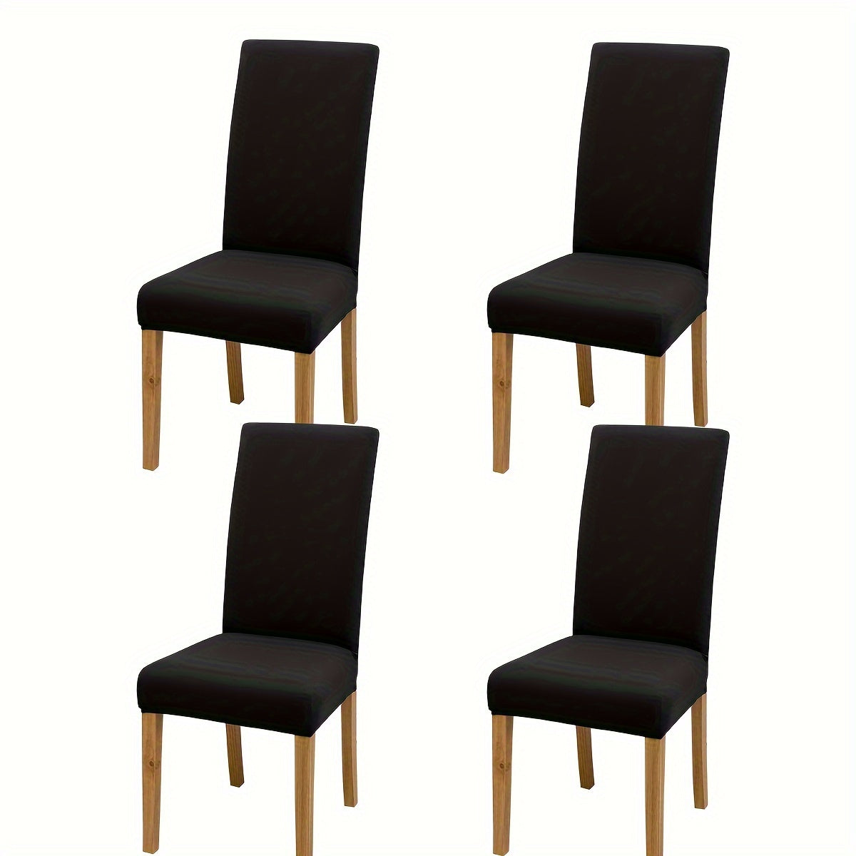 4/6pcs Water-Resistant Polyester Spandex Chair Covers with Elastic Band for Living Room