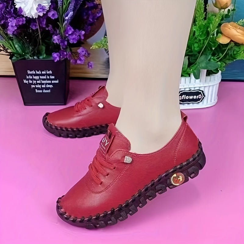 Ayollar uchun bir rangli flatform slip-on yurish poyabzali, katta o'lcham