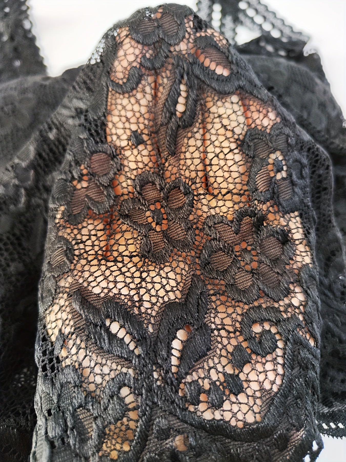 Women's Lace Bralette with Removable Cups Hollow Nylon Knit Camisole