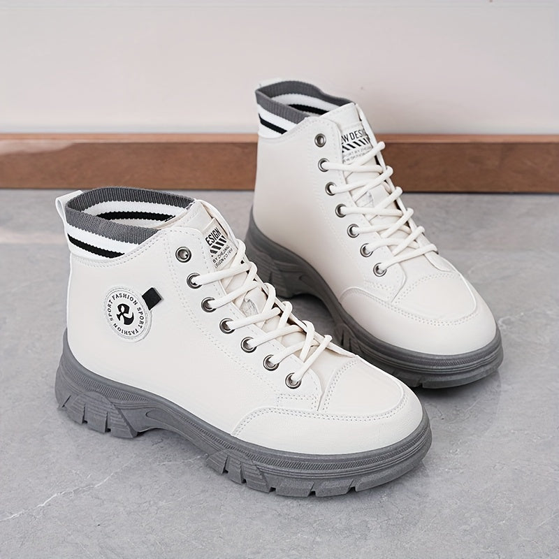 Zapatos casuales de caña alta a la moda para mujer, antideslizantes, botas de tendencia