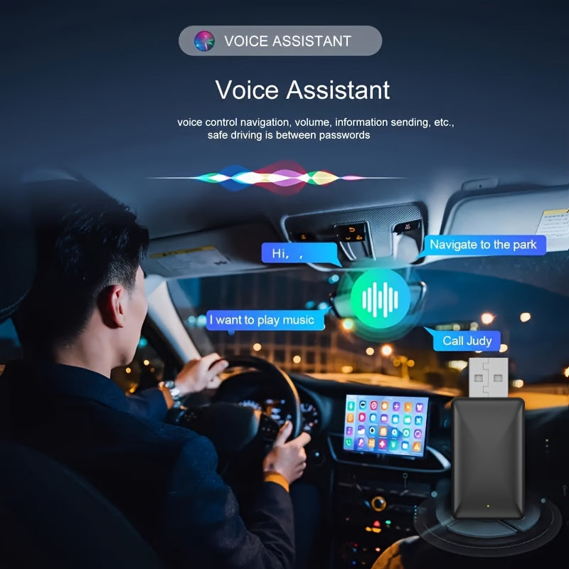 Avtomobillar uchun simsiz ulanish va o'ynash adapteri, CarPlay va Android Auto, USB quvvatlanadi, aqlli ovoz tanish va uzluksiz ulanish bilan. Type-C qurilmalari bilan mos keladi.