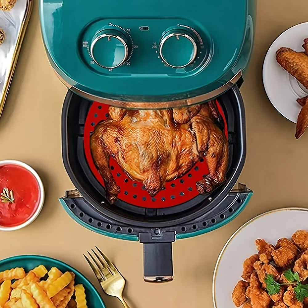 Set of 3 Silicone Air Fryer Liners Heat-Resistant Round and Square Basket Inserts for Oven and Air Fryer