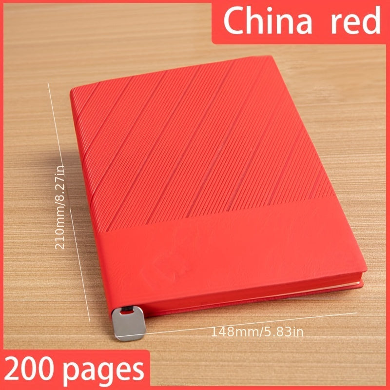 Faux Leather A5 Notebook with Pattern Squared Ruling Soft Cover Bookmark